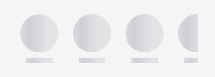 Screenshot of the TaleArt sample app on Android while its zone is still being read: round grey placeholders with a short grey bar under each, in the footprint of the ring layout.